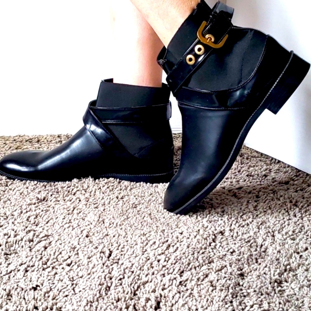ZARA Stretch Ankle Buckle Bootie.